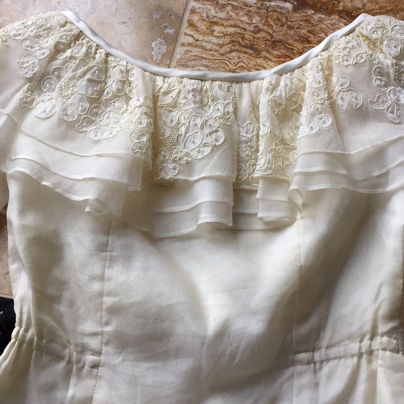 Watters & Watters silk bridal antique ivory/pearls - Picture 3 of 8